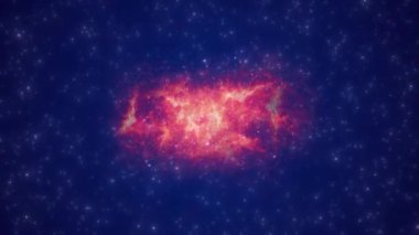 Kırmızı bir nebulanın CG animasyonu. Her projeye güzellik katar.