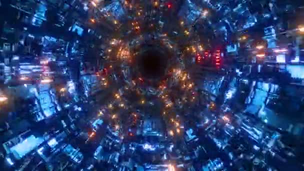 Komputerowa Animacja Futurystycznego Tunelu Nadaje Się Projektów Sci Prezentuje Świat — Wideo stockowe