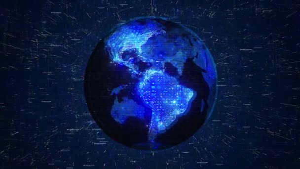 Animace Zobrazující Futuristický Pozemský Hologram Hud Ideální Pro Přidávání Inovací — Stock video