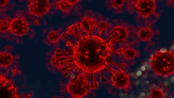 ウイルスの詳細を表示する4K Cgアニメーションは 顕微鏡の世界を垣間見ることができます 教育や科学プロジェクトに適しています — ストック動画
