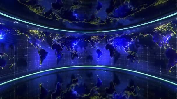 Animatie Met Wereldkaart Achtergrond Voegt Wereldwijd Perspectief Aan Projecten — Stockvideo