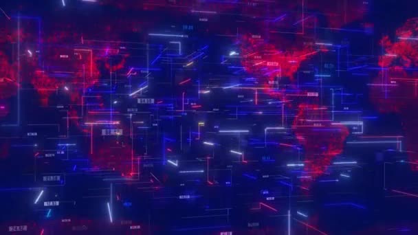 Animación Mapa Del Mundo Rojo Añade Modernidad Sofisticación Cualquier Proyecto — Vídeos de Stock
