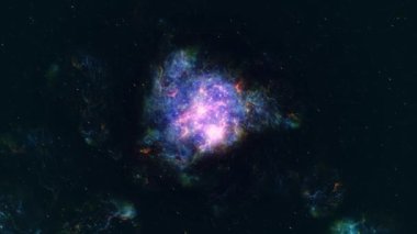 Uzaydaki mor bir nebulanın 4k CG animasyonu. Bu video izleyicileri uzayın güzelliğini ve gizemini göstermek için evrene götürüyor. Herhangi bir projeye kozmik harikalar eklemek için harika.
