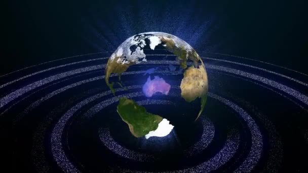 Циклическая Анимация Демонстрирующая Красоту Земли Созданная Помощью Компьютерных Эффектов Добавляет Лицензионные Стоковые Видео
