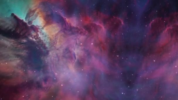 Cgアニメーションはあなたを宇宙星雲を介して飛行に連れて行きます この魅惑的なビデオで宇宙の美しさを体験してください — ストック動画