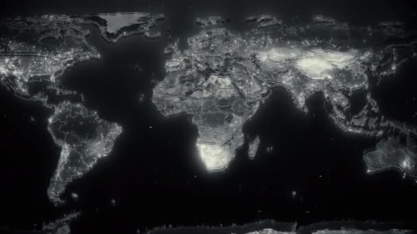 Animation Une Carte Monde Noir Blanc Ajoute Élégance Sophistication Tout — Video