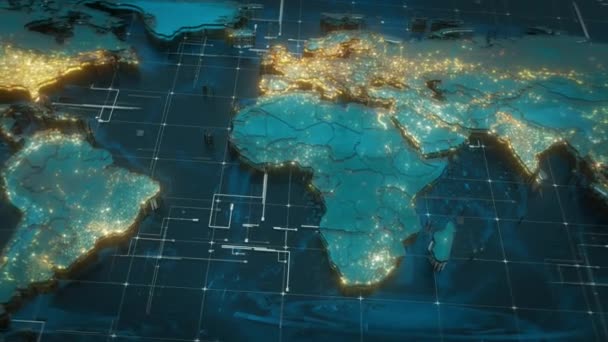 Een Map Animatie Die Details Landschappen Toont Geschikt Voor Documentaires — Stockvideo