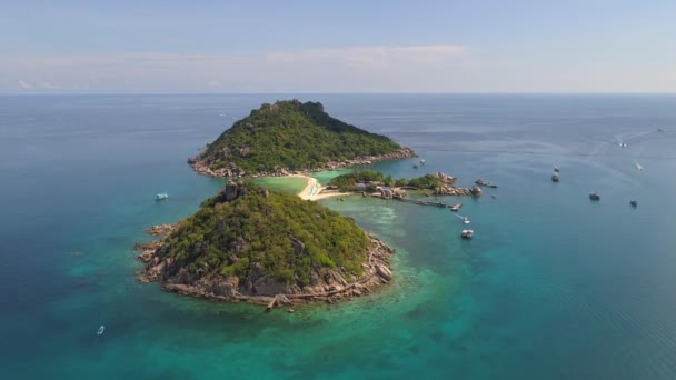 Experience Stunning Beauty Twin Tropical Island Beach Koh Nang Yan — Stock Video