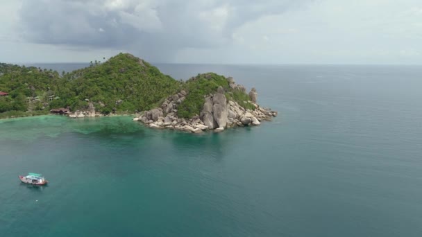 Захватывающий Вид Воздуха Коралловую Лагуну Таиланде Остров Тао Koh Tao — стоковое видео