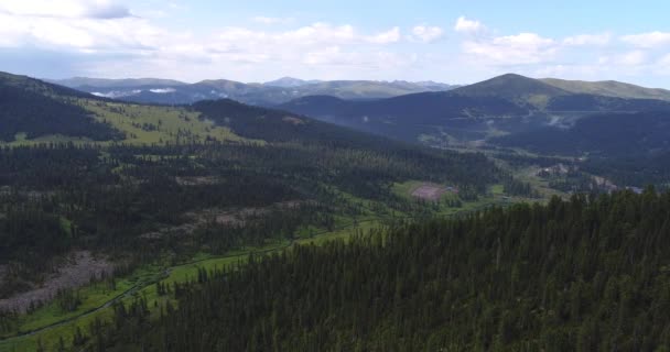Prachtig Uitzicht Vanuit Lucht Siberië Mountain Valley Met Schoonheid Van — Stockvideo