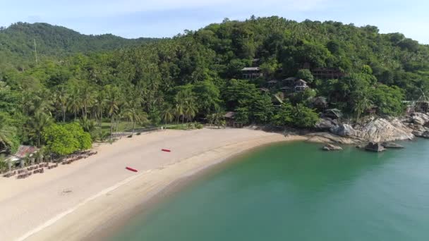 Wspaniały Widok Lotu Ptaka Wybrzeże Koh Pha Ngan Tajlandii Piaszczystymi — Wideo stockowe