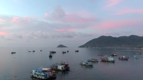 코타오 태국에서 다채로운 숨막히는 고요한 거리에서 항해하는 — 비디오