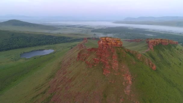 Upptäck Den Fantastiska Skönheten Khakassia Reservat Med Dess Röda Berg — Stockvideo