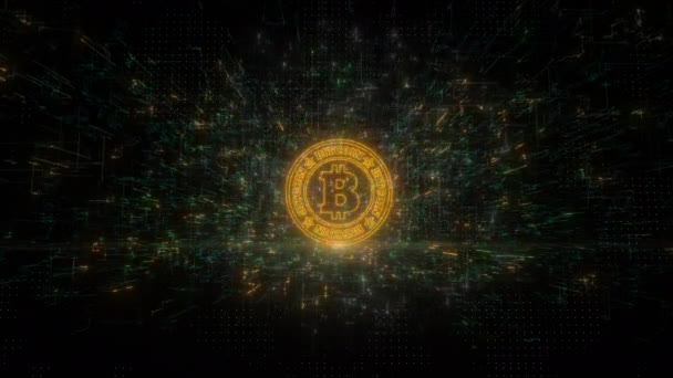 Animazione Che Mostra Uno Sfondo Bitcoin Loop Aggiungendo Modernità Raffinatezza — Video Stock
