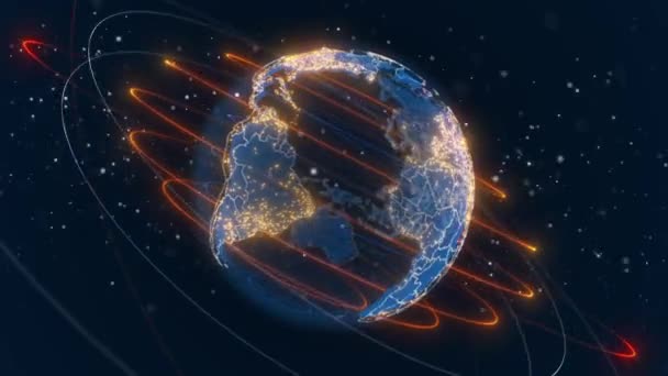 Animatie Van Aarde Bekeken Vanuit Hud Perspectief Voegt Futuristisch Tintje — Stockvideo