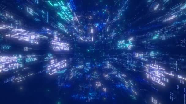 Kék Háttér Számítógép Által Generált Animációval Sci Projektekhez — Stock videók