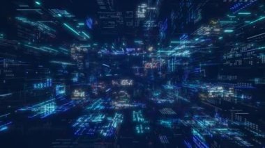 Gelecekçi bir dünyanın bilgisayar animasyonu. Büyüleyici görüntüler ve büyüleyici bir atmosfer. Herhangi bir projeye gelecek cazibesini eklemek için ideal.