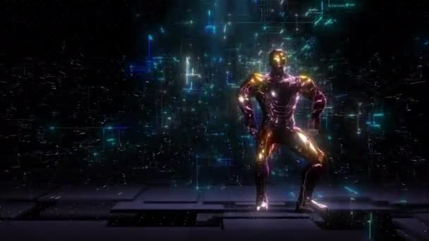 Bir Dans Robotunun Bilgisayar Animasyonu Yaratıcı Teknolojik Karışım Birkaç Saniye — Stok video