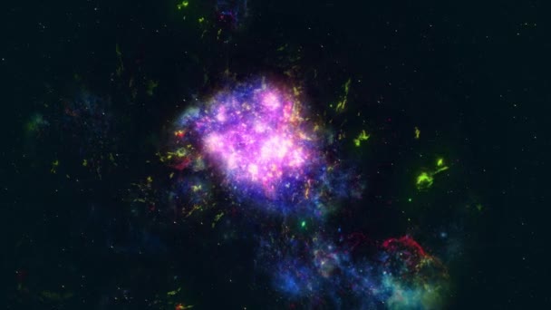 Uma Animação Exibindo Uma Nebulosa Destacando Cosmos Uma Breve Experiência — Vídeo de Stock