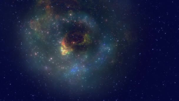 Animacja Ukazująca Piękno Mgławicy Kosmicznej Uchwycająca Cuda Wszechświata Krótkim Doświadczeniu — Wideo stockowe