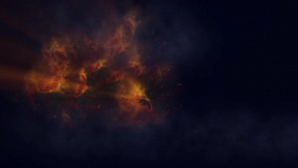Bir Animasyonu Kozmik Bir Nebulanın Renklerini Desenlerini Gösterir Videoda Yıldızlar — Stok video