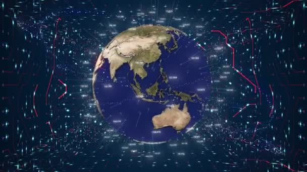 Een Animatie Van Een Futuristische Aarde Met Sci Elementen Video — Stockvideo