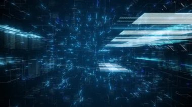 Dijital veri arkaplanı olan 4k CG animasyonu. Projelere modern ve gelecekçi bir dokunuş ekler.