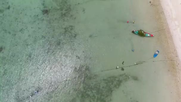 Boote Chumphon Thailand Bieten Einen Atemberaubenden Blick Auf Koralleninseln Und — Stockvideo