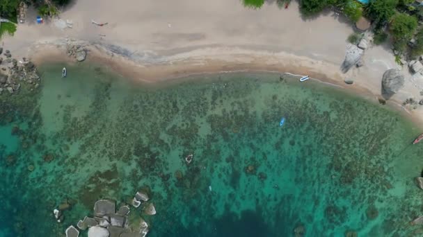 Опыт Красоты Таиланда Коралловый Залив Пляжи Потрясающий Вид Воздуха Сноркель — стоковое видео