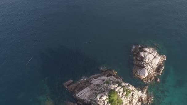 Drone Fångar Fantastisk Utsikt Över Liten Havet Visar Upp Berg — Stockvideo