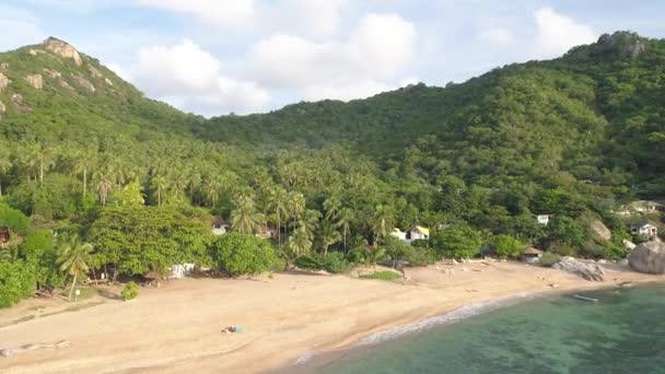 Drone Captura Impresionantes Vistas Playa Koh Tao Costa Aguas Explore — Vídeo de stock
