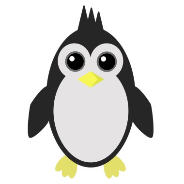 Beyaz arkaplanda vektör penguen.