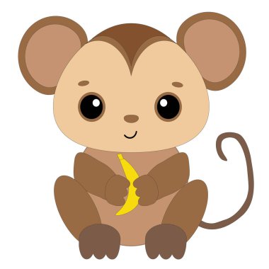 Beyaz arkaplanda vektör maymunu.