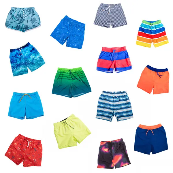 Collage Van Verschillende Shorts Voor Jongens — Stockfoto