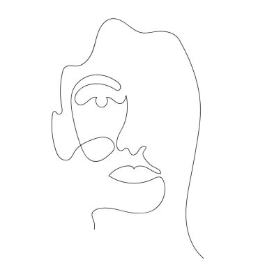 Bir Kadının Yüzünün Sürekli Çizimi - Minimalist Kadın Sanatı