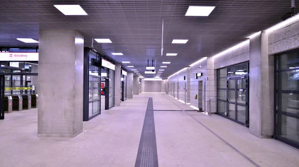 Warsaw Poland November 2022 Modern Interior Design Lighting Metro Brodno — Stock Photo, Image