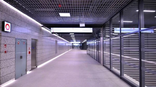 Warszawa Polen Den November 2022 Modern Inredning Och Belysning Tunnelbanan — Stockfoto