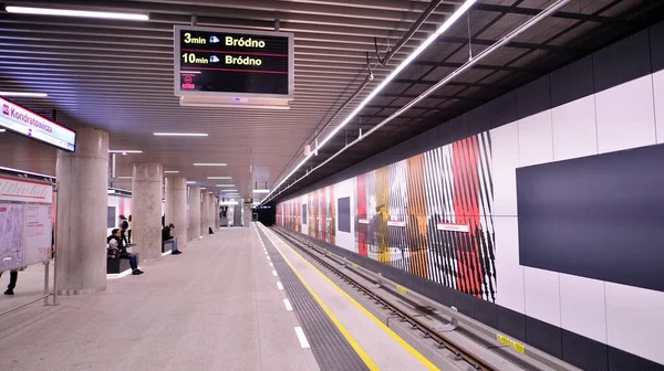 Varsovia Polonia Noviembre 2022 Segunda Línea Del Metro Varsovia Estación —  Fotos de Stock