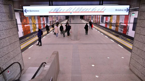 Варшава Польша Ноября 2022 Года Вторая Линия Варшавского Метрополитена Интерьер — стоковое фото