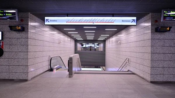 Varsovia Polonia Noviembre 2022 Segunda Línea Del Metro Varsovia Estación — Foto de Stock