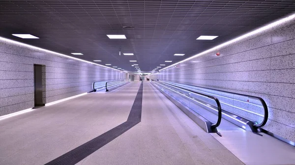 Warschau Polen November 2022 Modern Interieur Ontwerp Verlichting Van Metro — Stockfoto