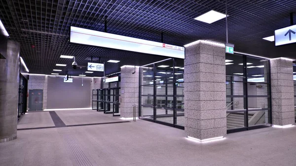 Warsaw Poland November 2022 Modern Interior Design Lighting Metro Zacisze — Stock Photo, Image
