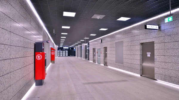 Varsovia Polonia Noviembre 2022 Diseño Interior Moderno Iluminación Del Corredor — Foto de Stock