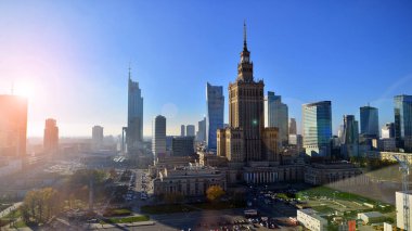 Warsaw, Poland. 6 November 2022. Skyscrapers in the financial district of downtown Warsaw. clipart