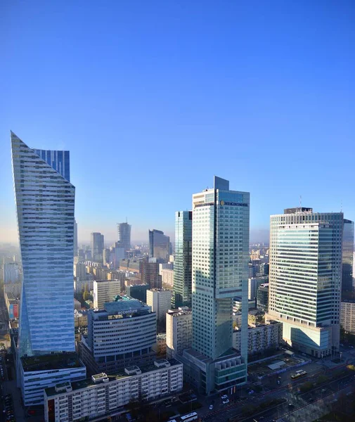 Warszawa Polska Listopada 2022 Aerial Cityscape Miasta Warszawy Tarasu Widokowego — Zdjęcie stockowe