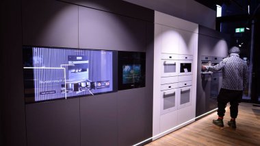 Warsaw, Poland. 19 January 2023. Inside MIELE retail store. Miele is German Based Manufacturer of Premium Class Household Appliances and Electronics