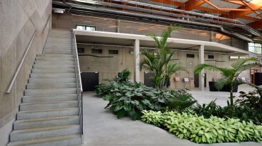 Lodz, Poland. 16 February 2023. Orientarium Zoo Lodz. Patio building