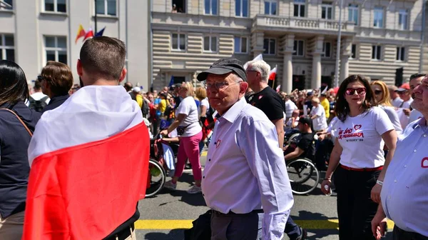 Varşova Polonya Haziran 2023 Muhalefet Politikacıları Donald Tusk Tarafından Düzenlenen — Stok fotoğraf