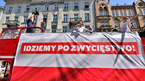 stock image Warsaw, Poland. 4 June 2023. Opposition politicians at a march organized by Donald Tusk. It was the biggest demonstration seen in Poland since the fall of communism.