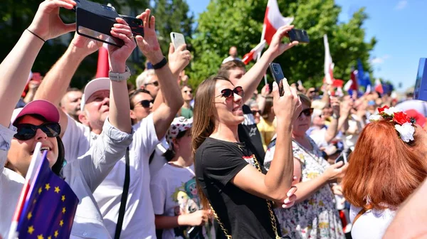 Варшава Польша Июня 2023 Года Сотни Тысяч Маршируют Антиправительственном Протесте — стоковое фото